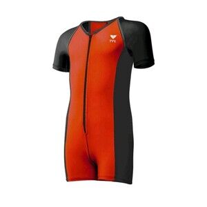 TYR Boys Girls Thermal Swim Suit Zip up Black Orange Grey Orange Size 3T New